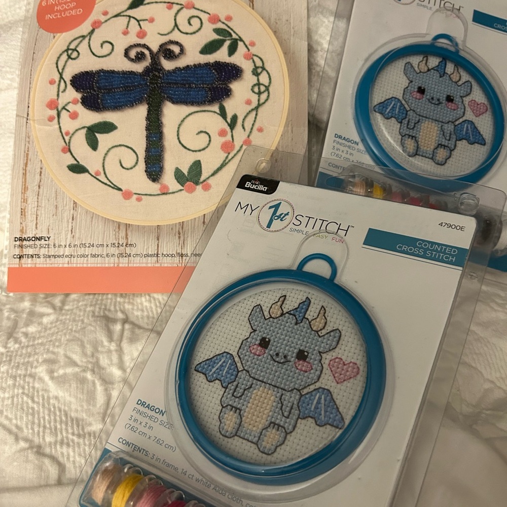 Dragon and Dragonfly Cross Stitch Kits